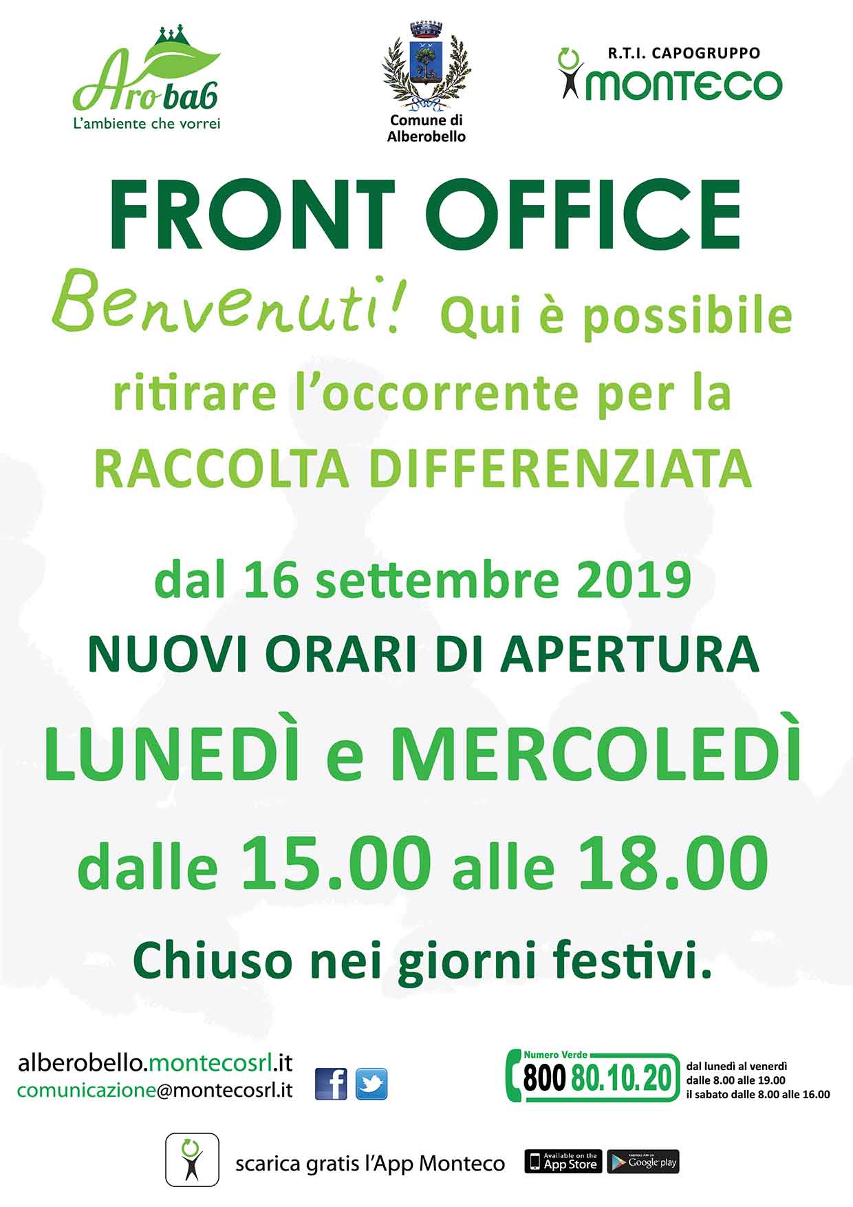 Front Office Alberobello: Nuovi orari di apertura